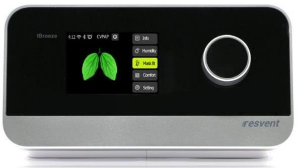 Resvent20A CPAP device with a front display and control knob.