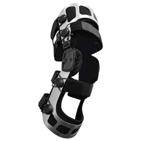 Black double-upright knee brace with thigh and calf cuffs, model family KN22xx.