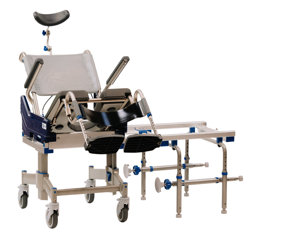 Raz Trakz-AT tub slider with tilting seat, wheeled base, bridge and tub base