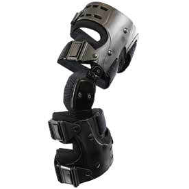 Black and gray single-upright KOA knee brace with upper and lower straps, model family KN207x.