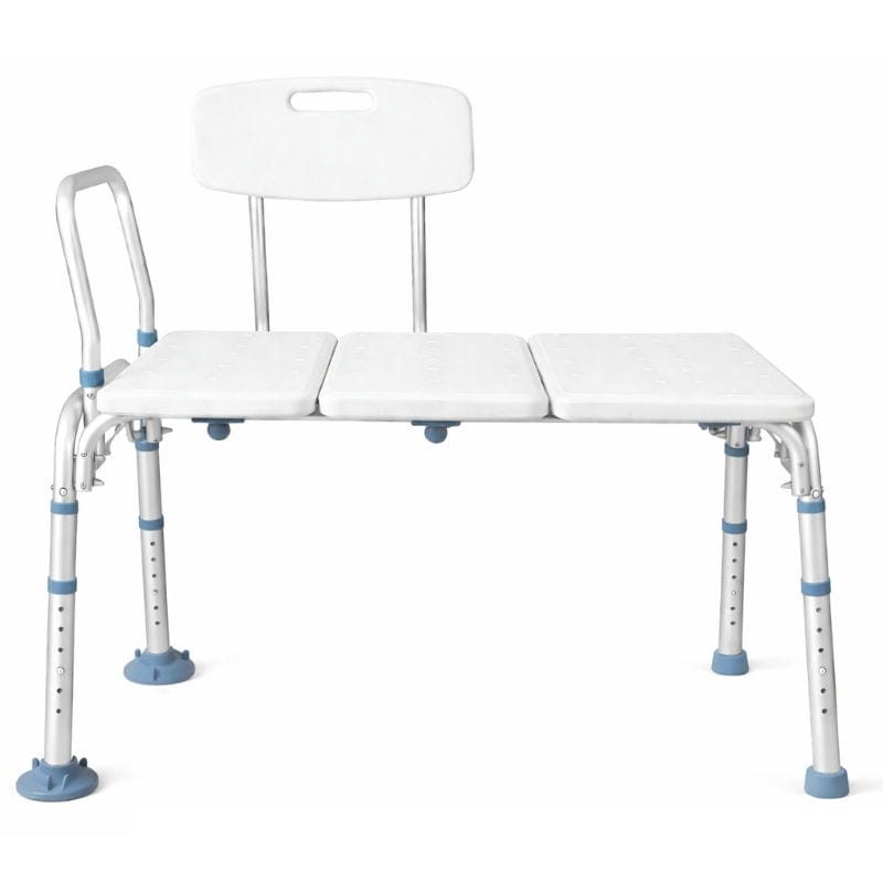 Vive tub transfer bench with backrest and adjustable legs