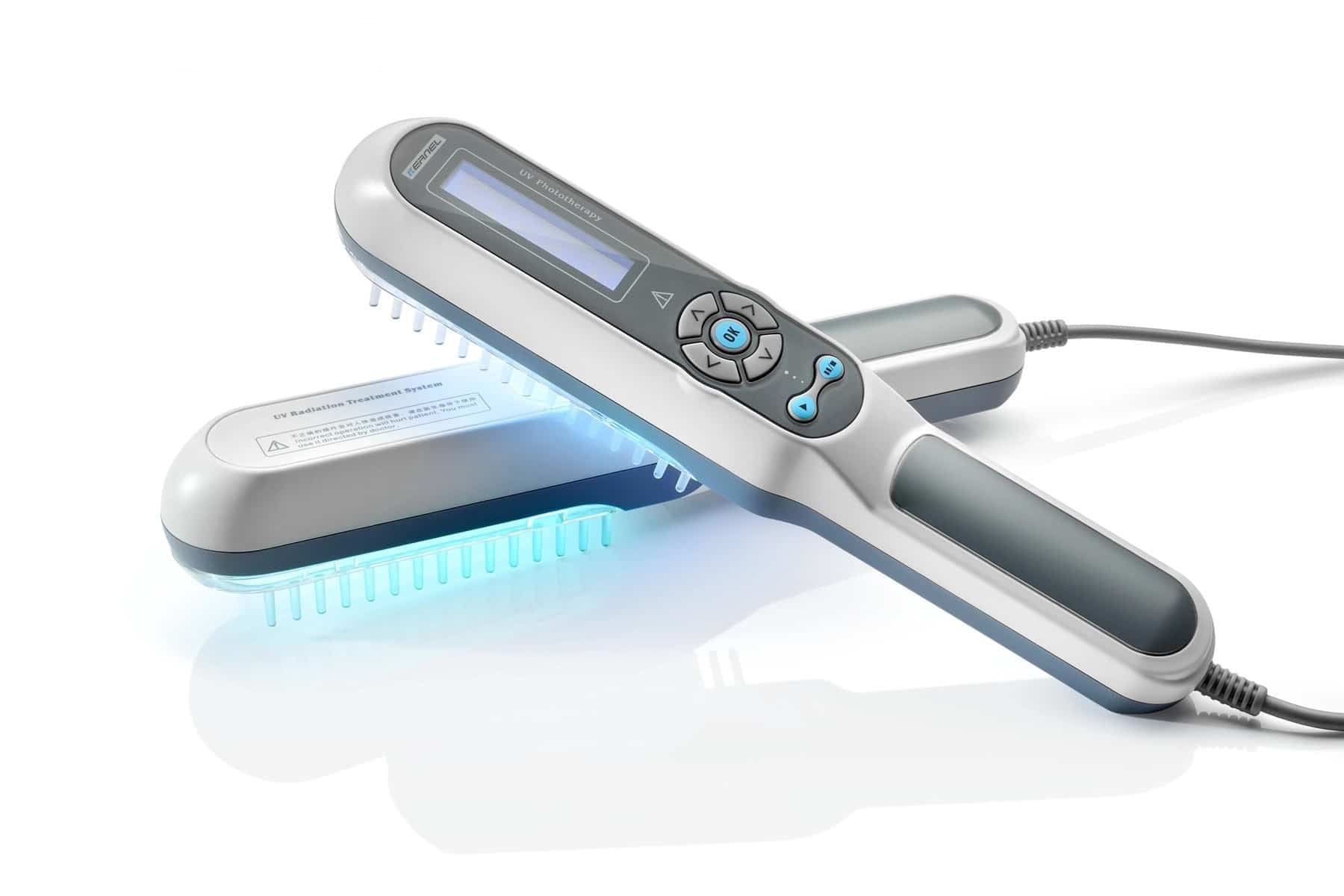 Kernel KN-4003 handheld UV phototherapy device with comb attachment